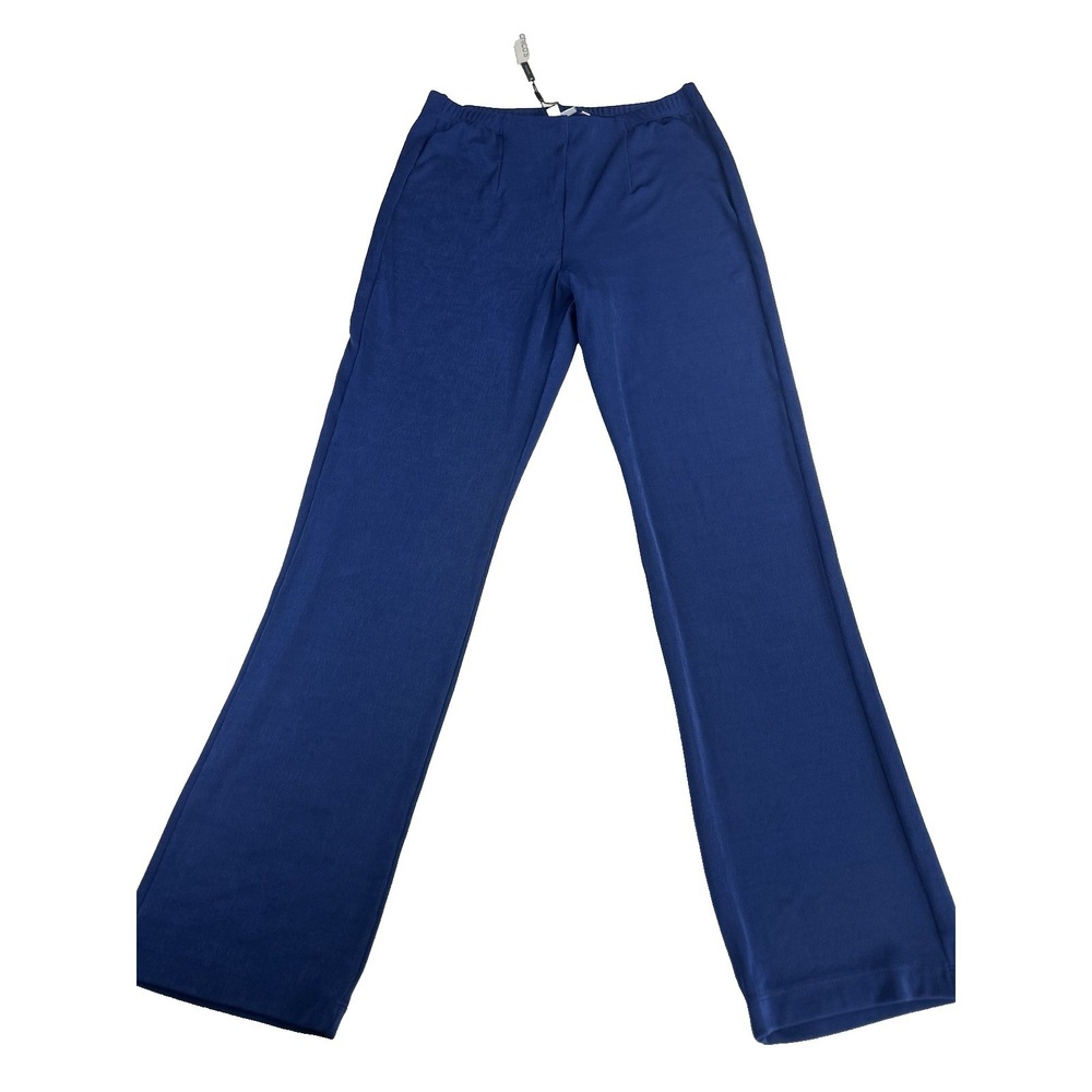 Chico's Travelers No Tummy Pant Blue Casa‎ Costal Grandma Closet Staple Size S